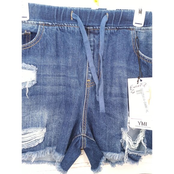 YMI Dream Collection Easy Fit Distressed Denim Shorts XL NWT - Picture 10 of 12
